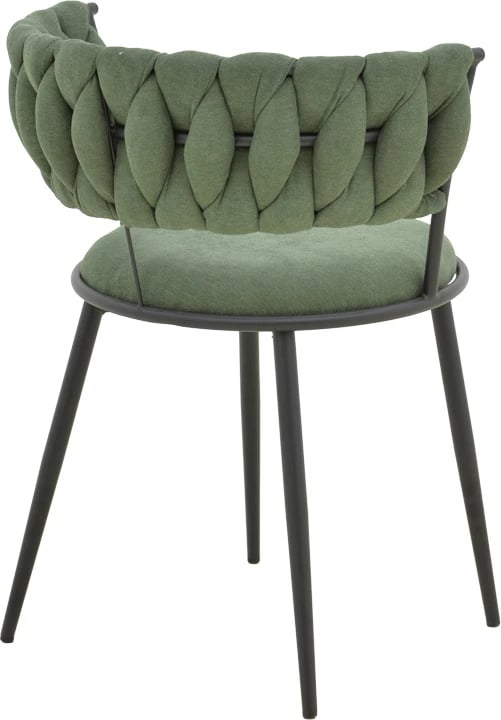 Set 2 ulëse Alkia I, stof chaki, këmbë metalike të zeza, 57x58.5x72cm