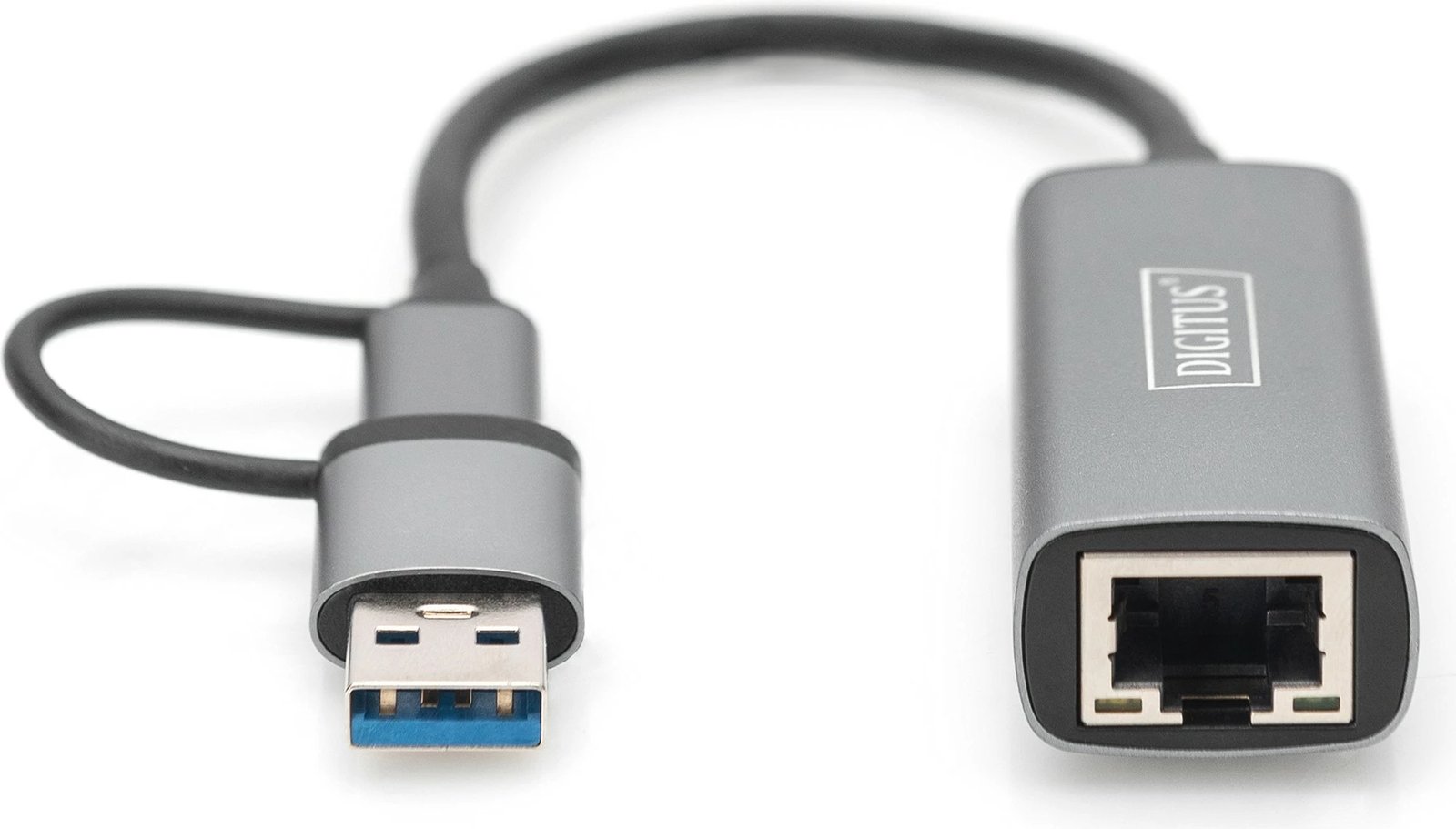 Adapter USB-C Digitus USB 3.0/USB-C 3.1 në 2.5G Ethernet, gri