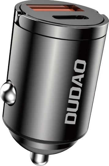 Karikues mini për veturë Dudao R3MAX, 48W, USB-C/USB-A, i zi