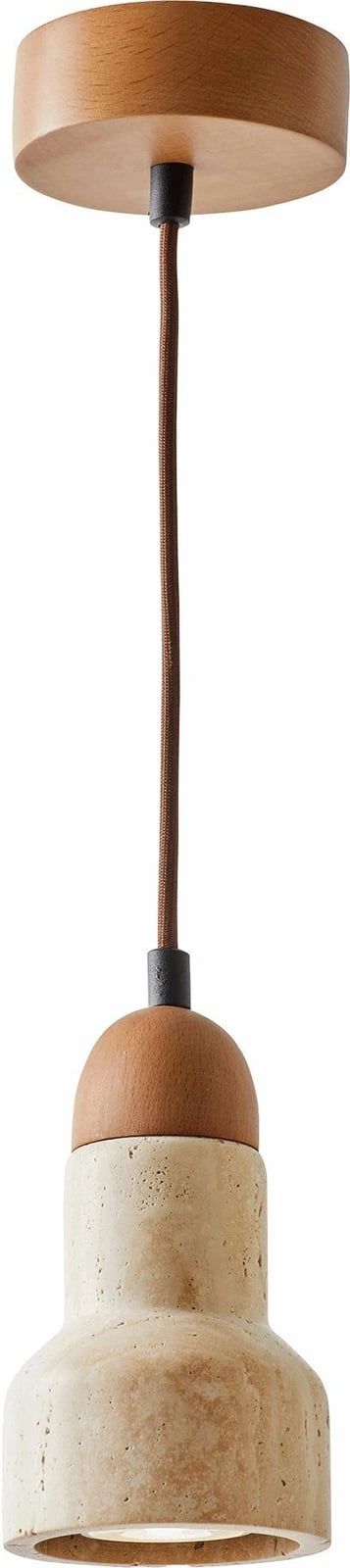 Llambë tavani Opviq Swıs, trup druri, kapak travertin, ngjyrë bezhë dhe lis