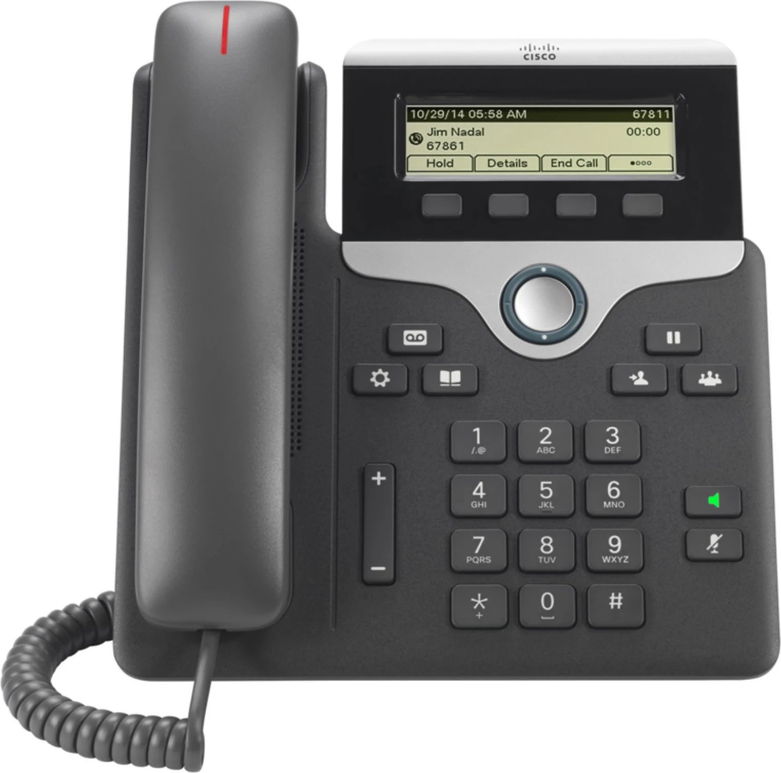 Telefon IP Cisco 7811, 1 linjë, ekran 3.2 inç, PoE, zi/argjendtë