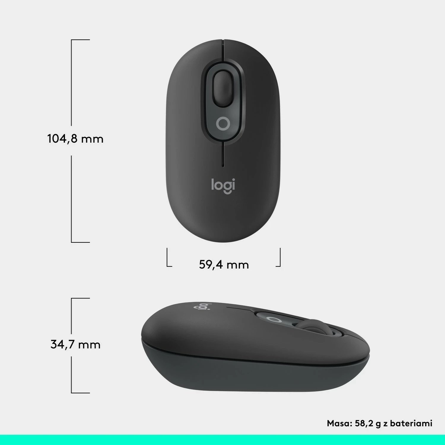 Maus Logitech POP ICON, Bluetooth, Grafit