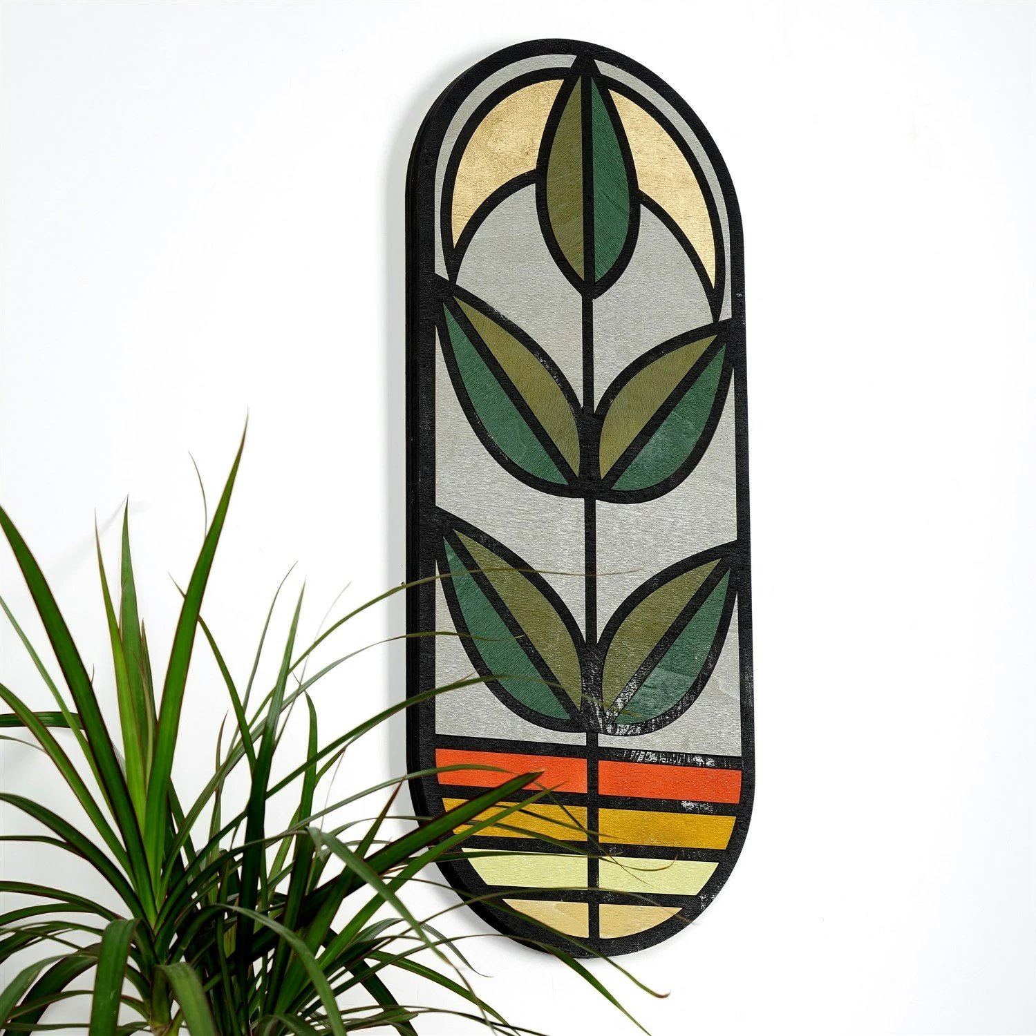 Aksesor dekorativ prej druri për mur, Wallity, ART061v2, shumëngjyrësh, 53x22x2cm