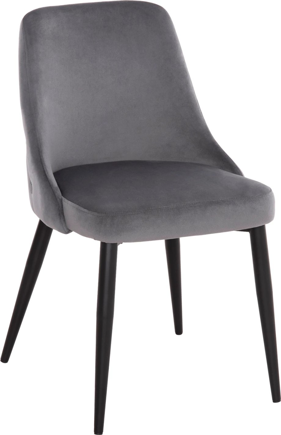 Karrige ngrënieje Serenity FH8527.11 kadife gri-këmbë metalike të zeza 51x54x83,5Hcm, set prej 2 copash