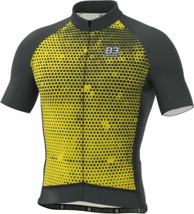 Fanellë çiklizmi Biemme për meshkuj, zi dhe verdhë