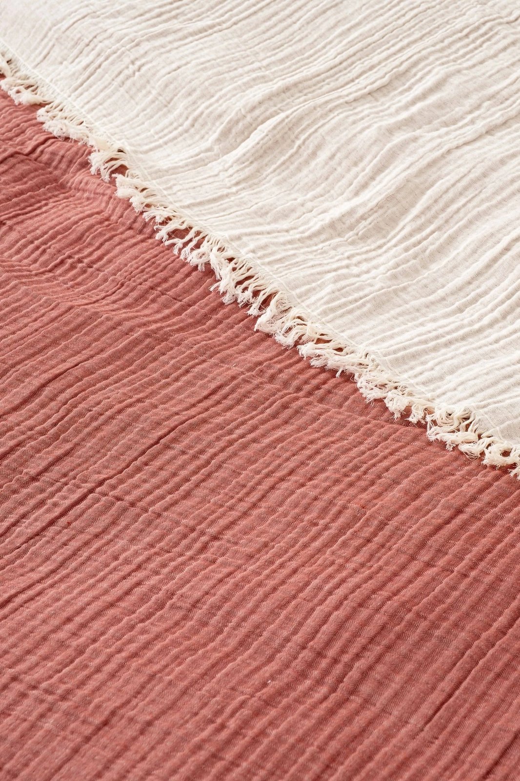 Mbulesë dyshe për shtrat, muslin, ngjyrë e kuqe kashte, L'Essentiel Linge de Maison