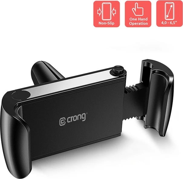 Mbajtës universal për celular, CRONG CRG-CH2-BLK, për makinë, i zi