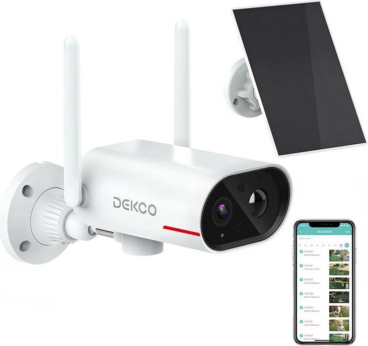 Kamerë IP e jashtme DEKCO DC8L me panel diellor, 3MP, Wi-Fi, Bardhë Kamerë IP e jashtme DEKCO DC8L me panel diellor, 3MP, Wi-Fi, Bardhë