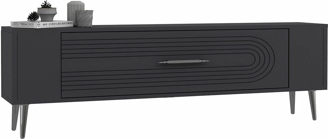 Komodë TV Skye Decor, Retrol3, anthracite, silver