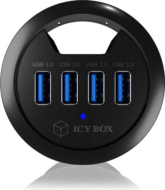 USB hub ICY BOX IB-HUB1403, 4 porta, USB 3.2 Gen 1, 1.2m, e zezë