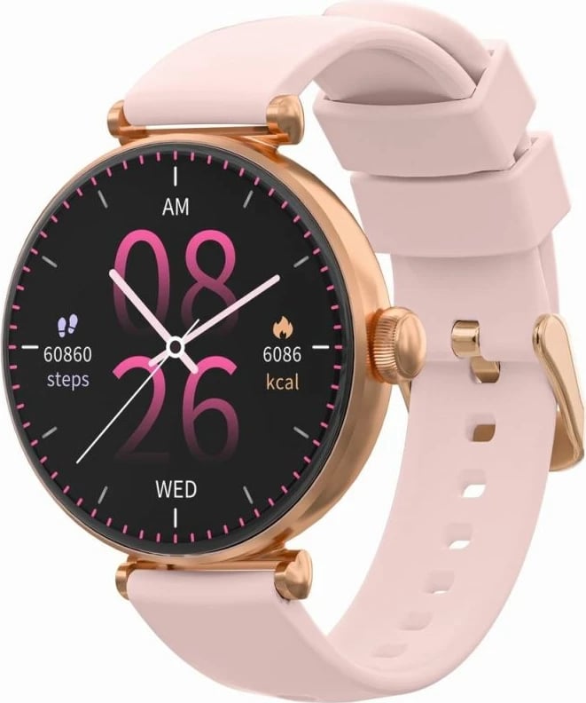 Smartwatch Gravity unisex, rozë-argjendtë