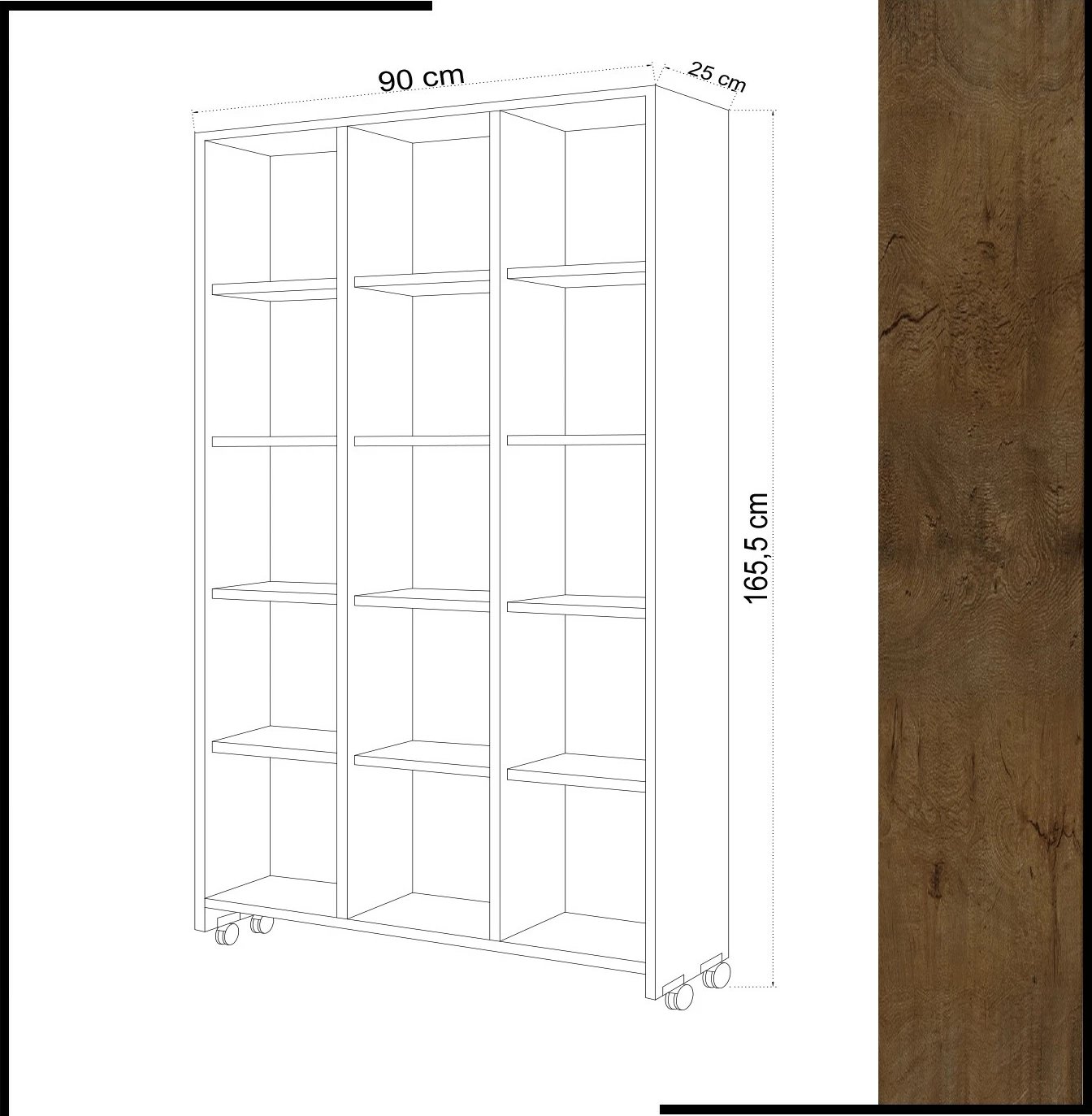 Raft librash Hanah Home, Crotone, ngjyrë lisi