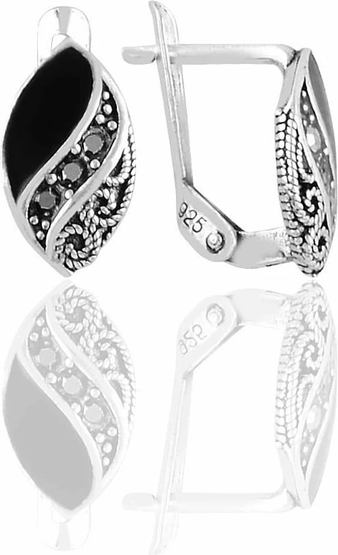 Vathë argjendi Jumeon, ngjyrë argjendi dhe e zezë, 11179SIYAH