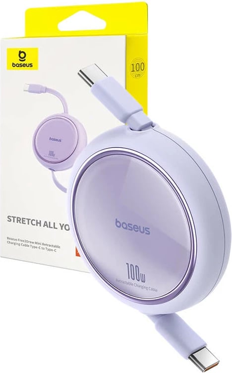 Kabllo USB-C në USB-C Baseus Free2Draw, 1m, 100W, vjollcë Kabllo USB-C në USB-C Baseus Free2Draw, 1m, 100W, vjollcë