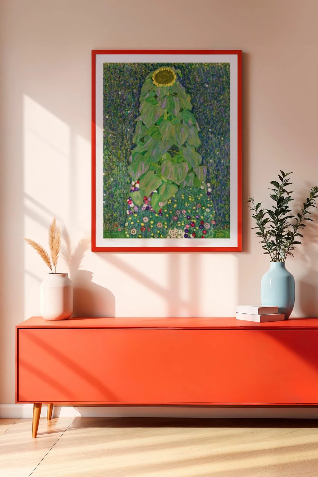 Pikturë dekorative me kornizë, MDF, Wallity, Artrnkdata43, e kuqe