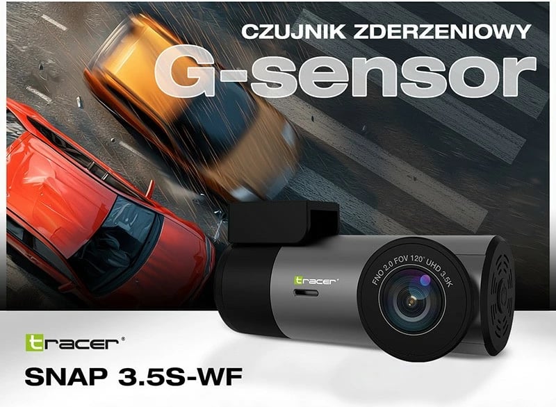 Kamerë regjistrimi për veturë Tracer SNAP 3.5S-WF, 3.5K, WiFi, Kënd i gjerë, E zezë