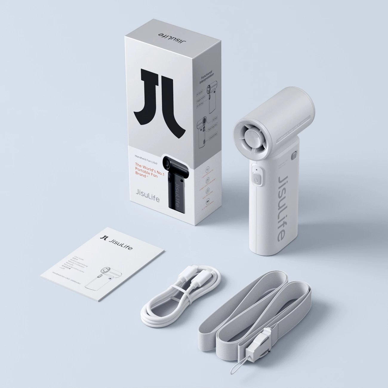 Ventilator dore Jisulife Life9, 5000mAh, USB-C, Gri