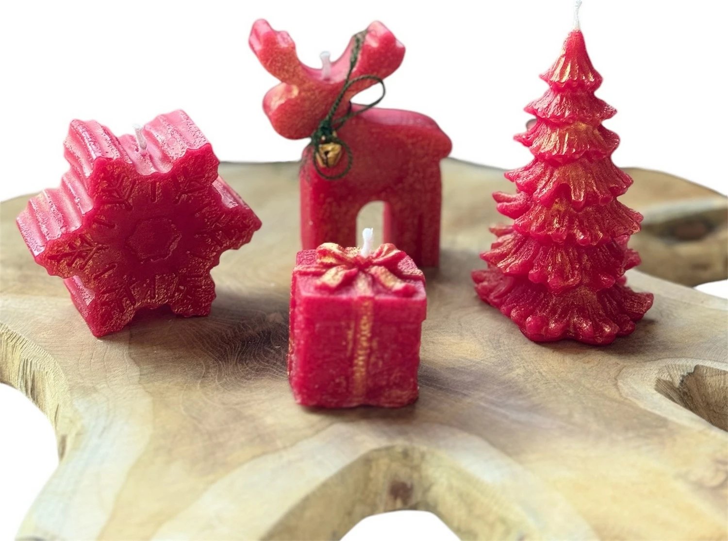 Set qirinjsh (4 copë), Evila Originals, set qirinjsh për Krishtlindje