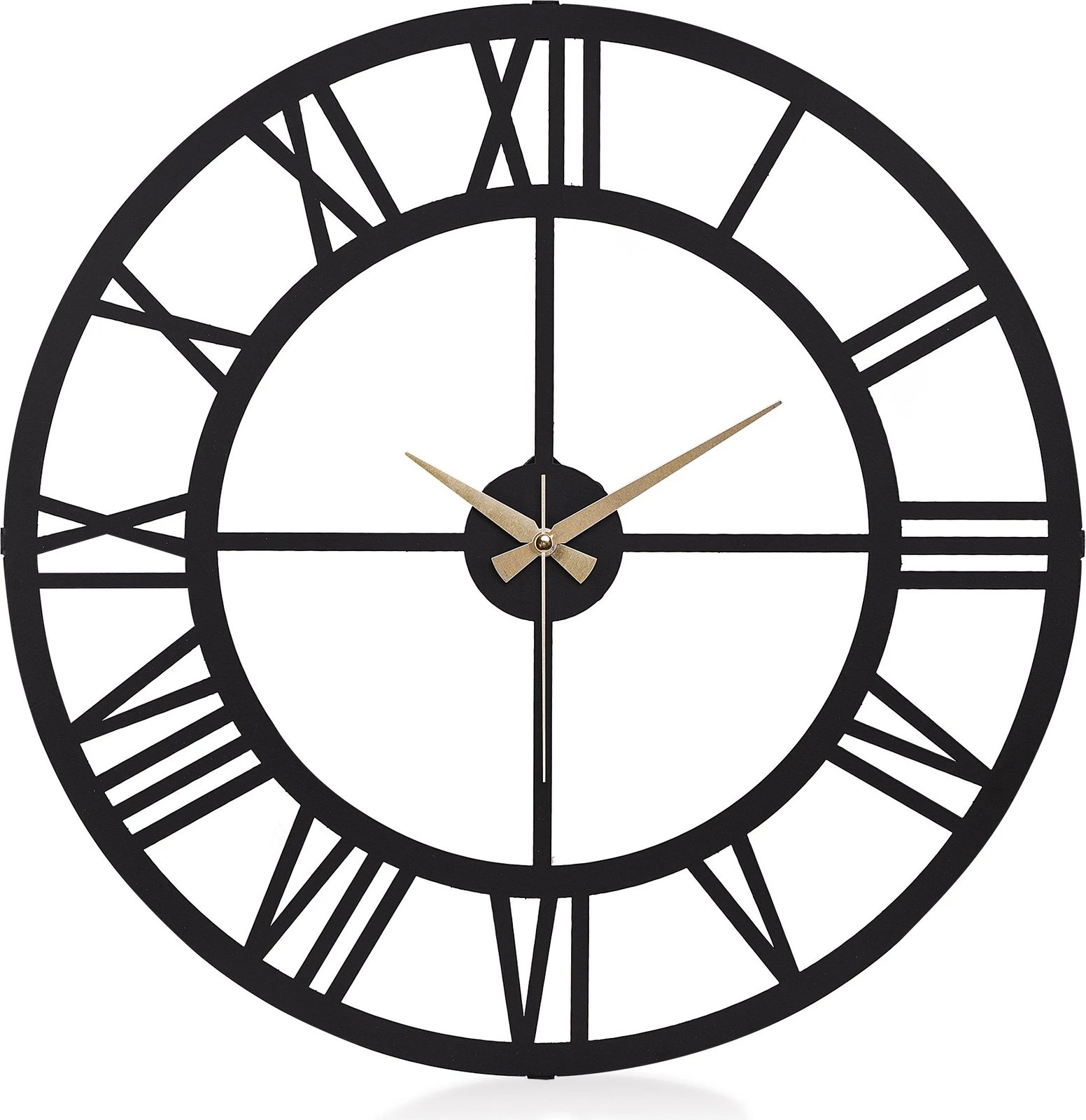 Orë muri dekorative metalike Wallity, numra romakë, e zezë