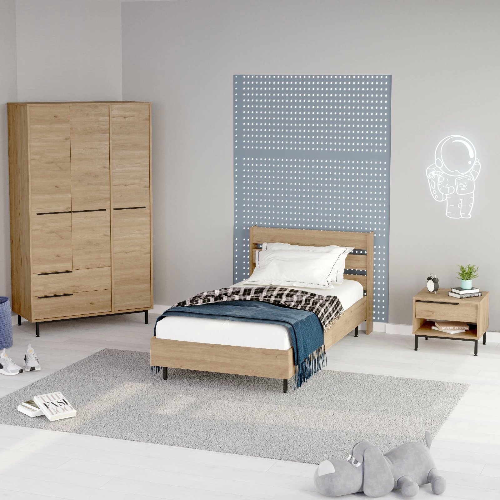 Set dhome rinore Skye Decor, ngjyrë lisi, ON23-S