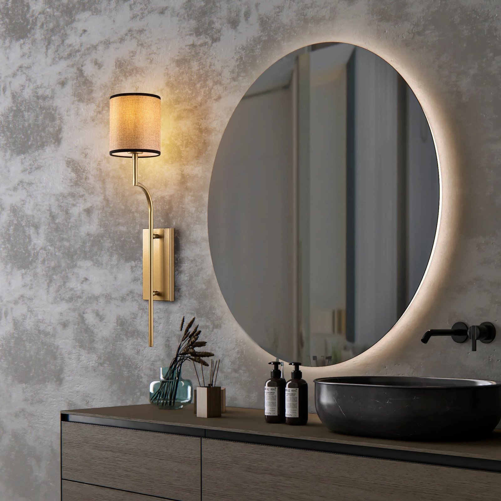 Llambë muri Opviq, Lumora - 15339, ngjyrë ari dhe kafe e çelët