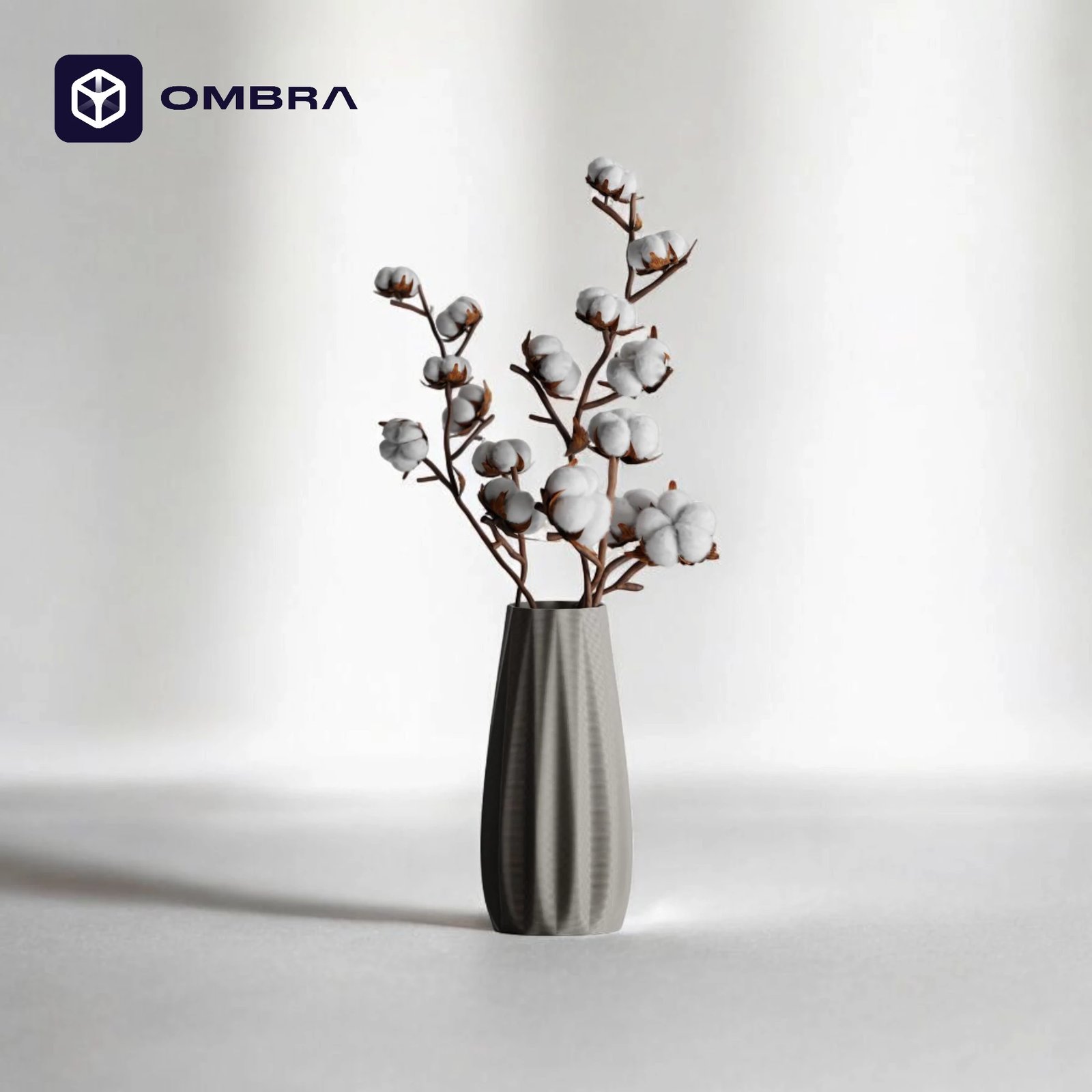 Vazo dekorative me forma të lakuara, hiri