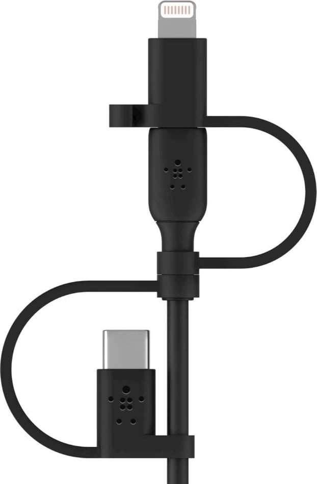 Kabllo Belkin BOOST CHARGE, 1 m, USB A, USB C/Micro-USB B/Lightning, e zezë