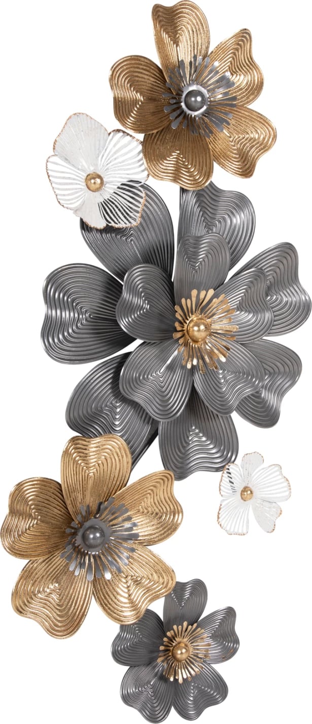 Dekor muri FH4214 metalik, ngjyrë bardhë-gri-ari, 51x7,5x120 cm