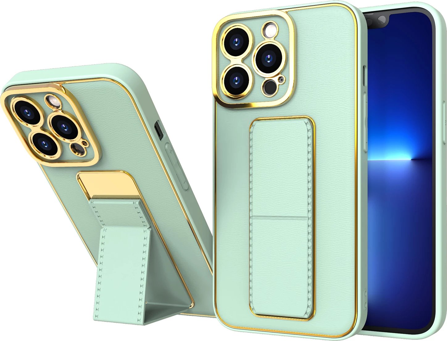Mbështjellës Hurtel New Kickstand Case për iPhone 12 Pro, me qëndrim, e gjelbër