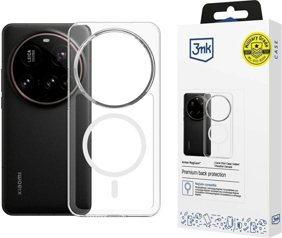 Mbështjellës 3MK Armor MagCase për Xiaomi 15 Ultra, MagSafe, Transparent