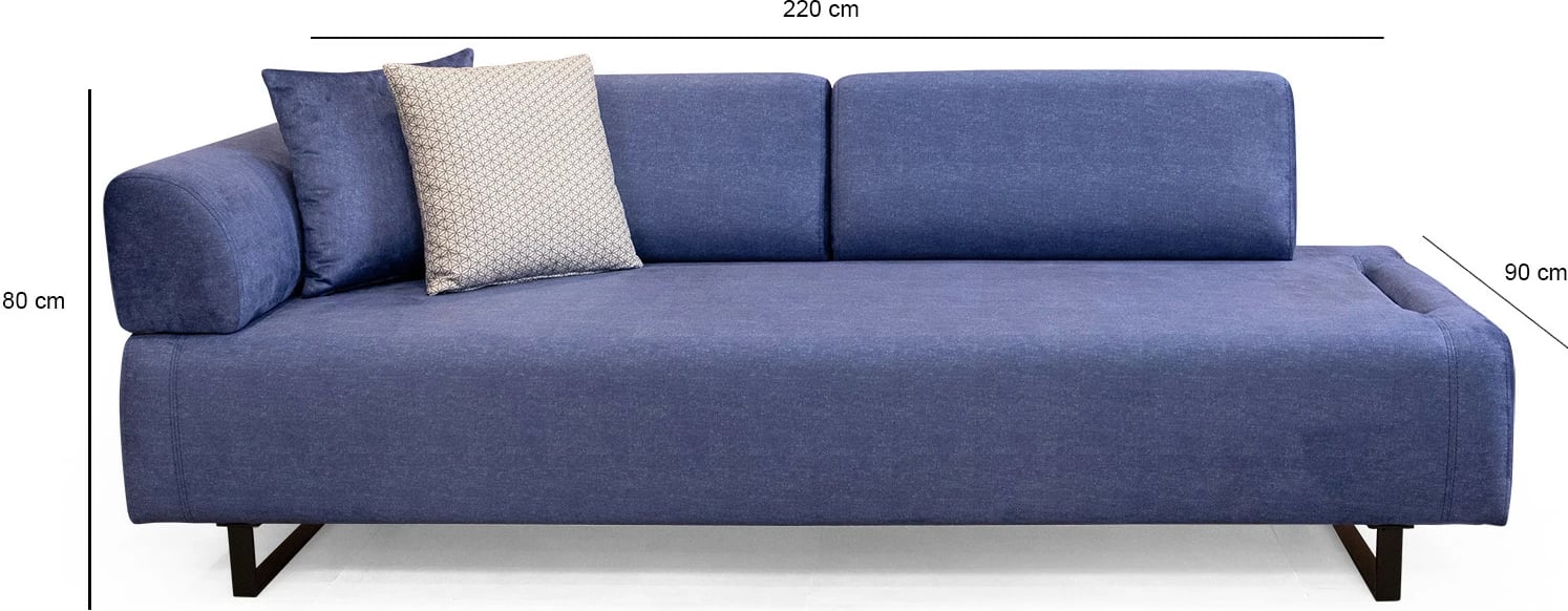 Divan-krevat treshe Infinity, ngjyrë kaltër