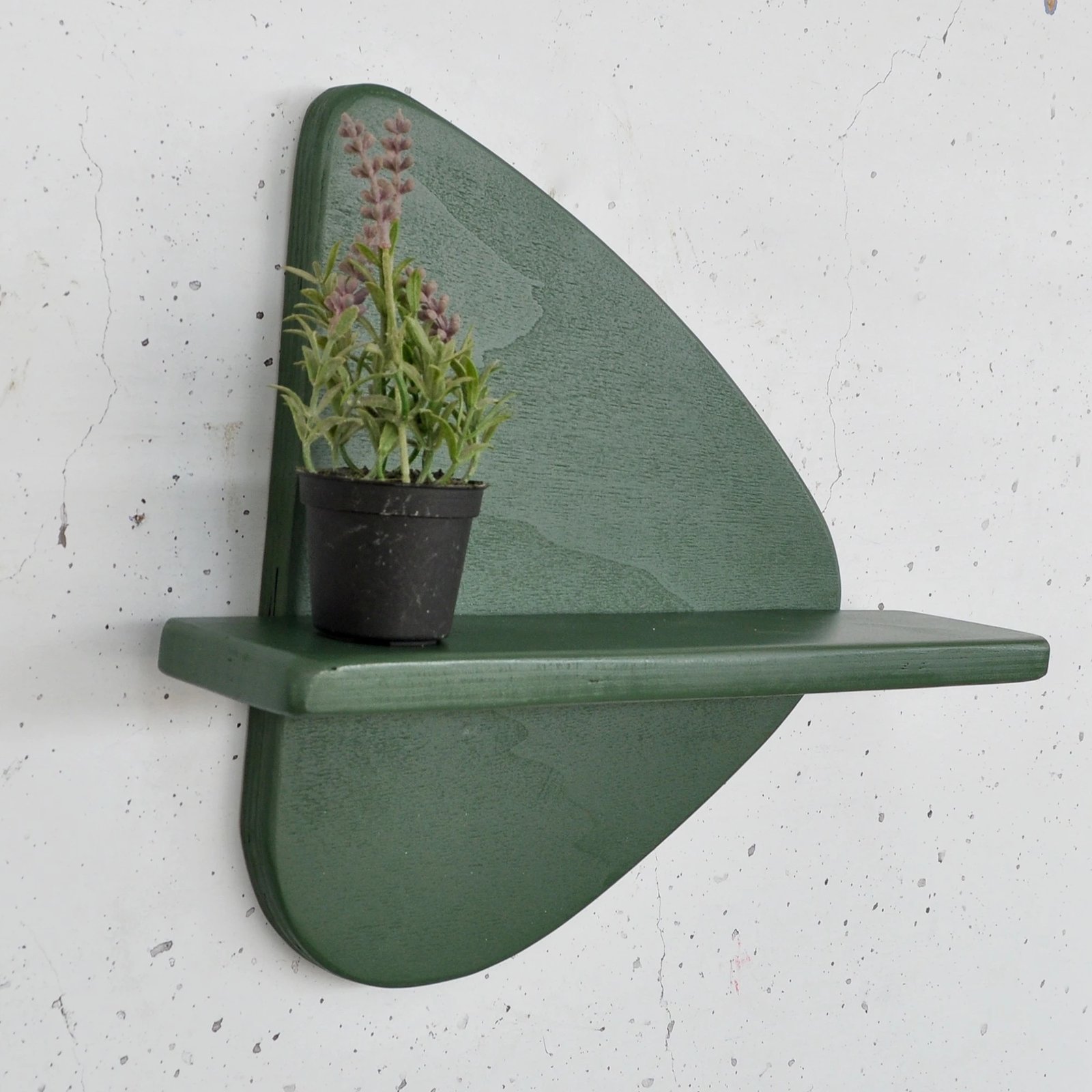 Raft dekorativ prej druri për mur, ngjyrë e gjelbër e errët, Skye Decor, Meh227