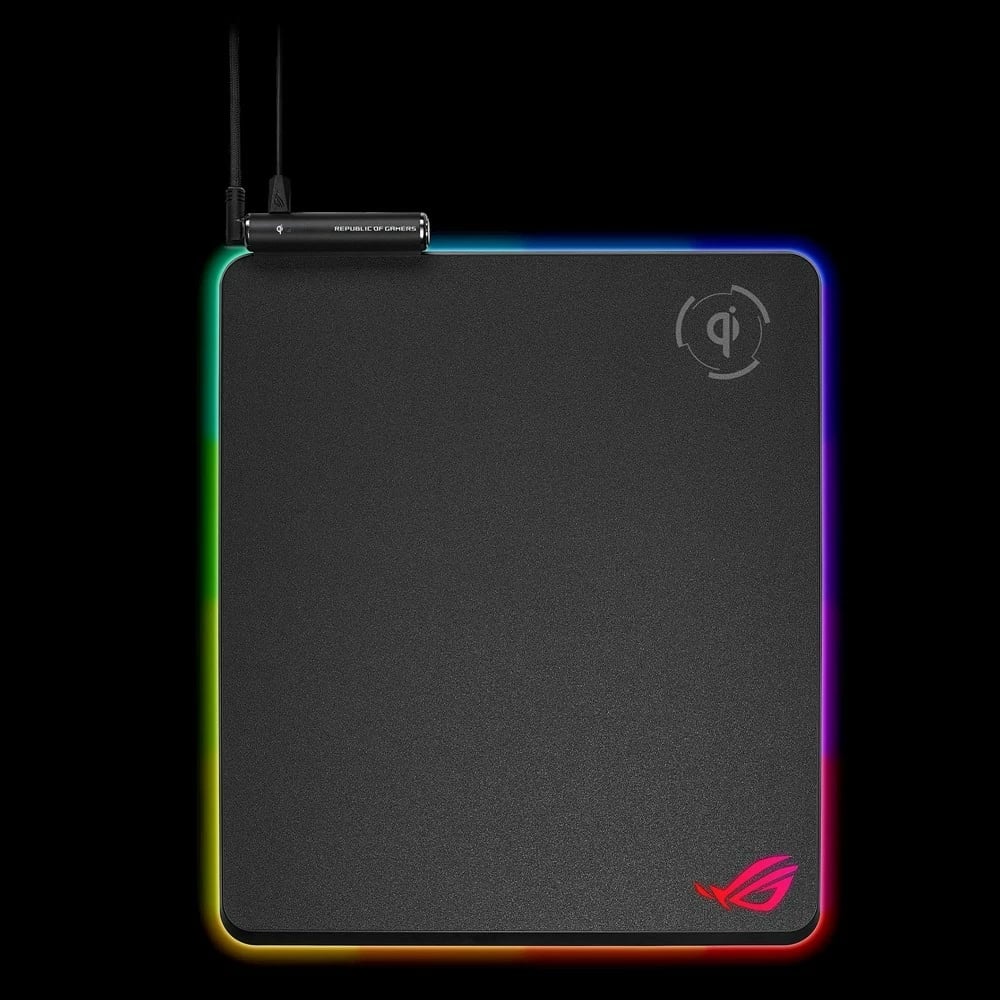 Mauspad ASUS ROG Balteus Qi, RGB, wireless charging, 320x370mm, zi
