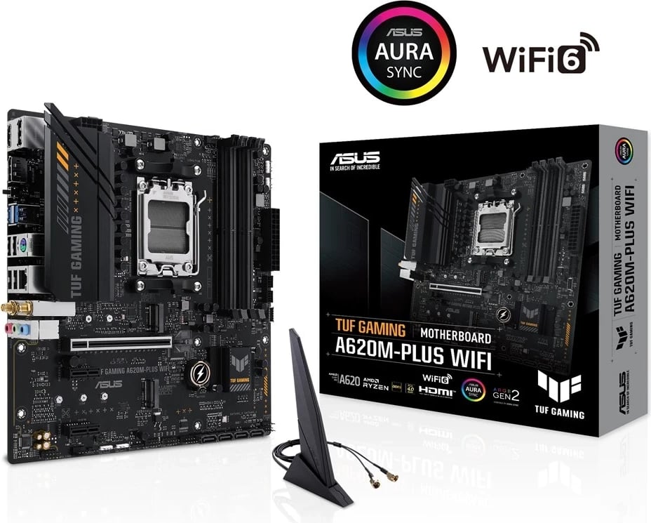 Pllakë amë ASUS TUF GAMING A620M-PLUS WIFI, AMD A620, Socket AM5, micro ATX