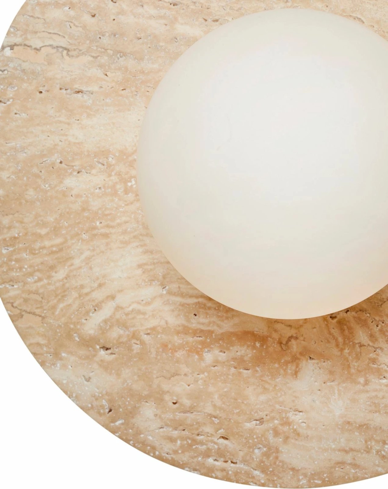 Llambë muri Opviq, Tor-Nun, trup travertini, kapak qelqi, bezhë dhe e bardhë