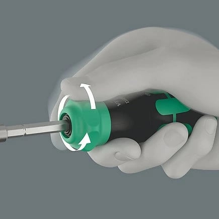 Set kaçavidash manuale Wera 05051519001, me bita të ndërrueshëm, e zezë/gjelbër