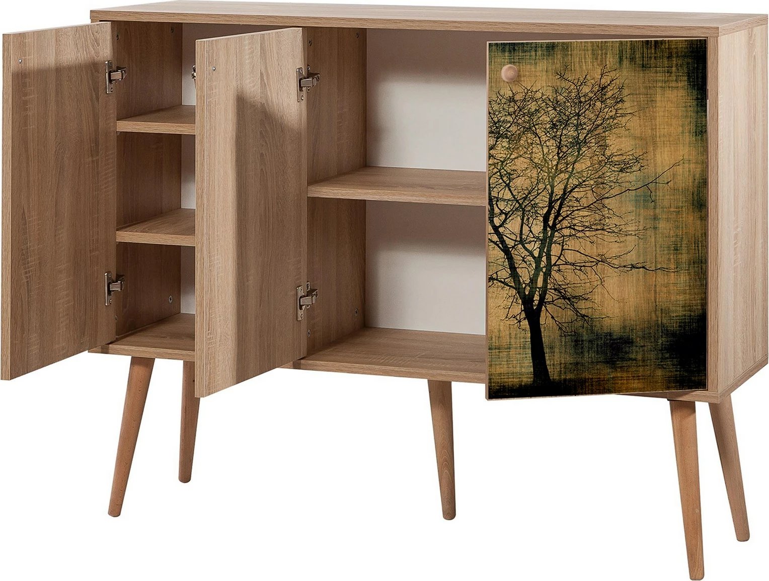 Konsol Hanah Home, Mega - 729, ngjyrë lisi Sonoma