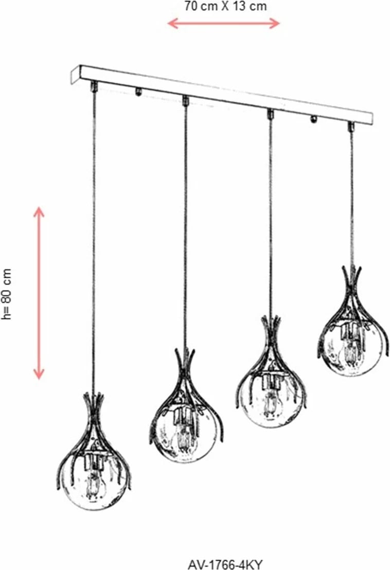 Llambadar Opviq, krom, AV-1766-4KY