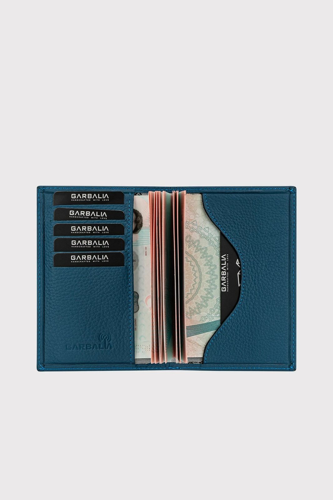 Portofol unisex, lëkurë natyrale, ngjyrë blu petrol, Zoozie Bags