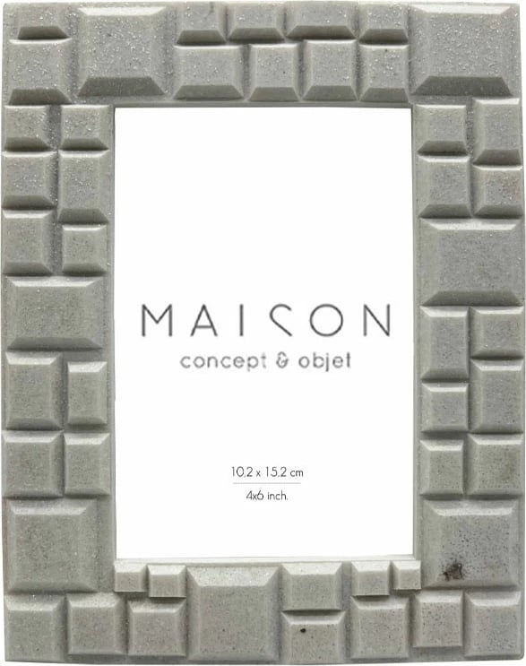 Kornizë Cubic për foto, polirezine, xham, e bardhë, 17x2x21 cm