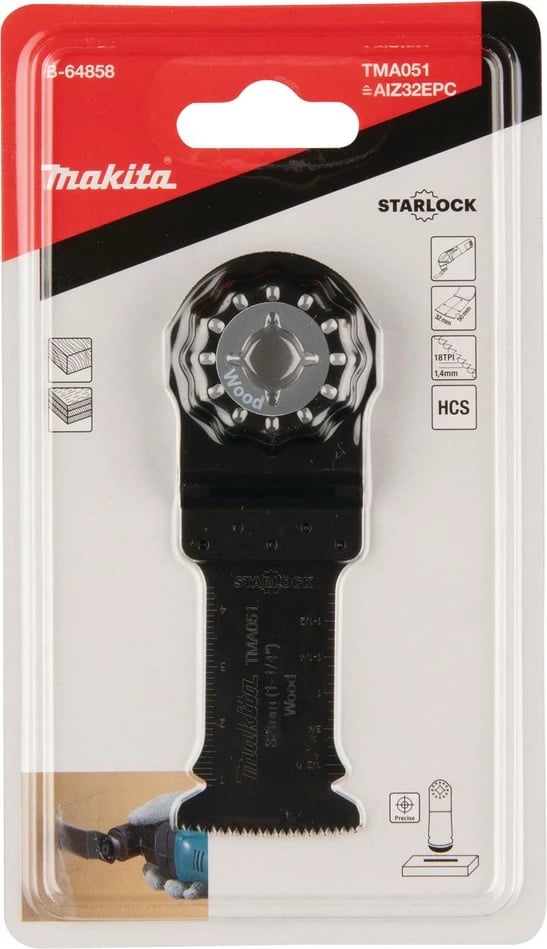 Teh multi-tool Makita B-64858, HCS, 5 cm, 18 TPI, zi