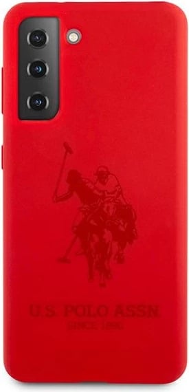 Mbështjellës U.S. Polo Assn. USHCS21MSLHRTRE për Samsung Galaxy S21+, silikon, i kuq