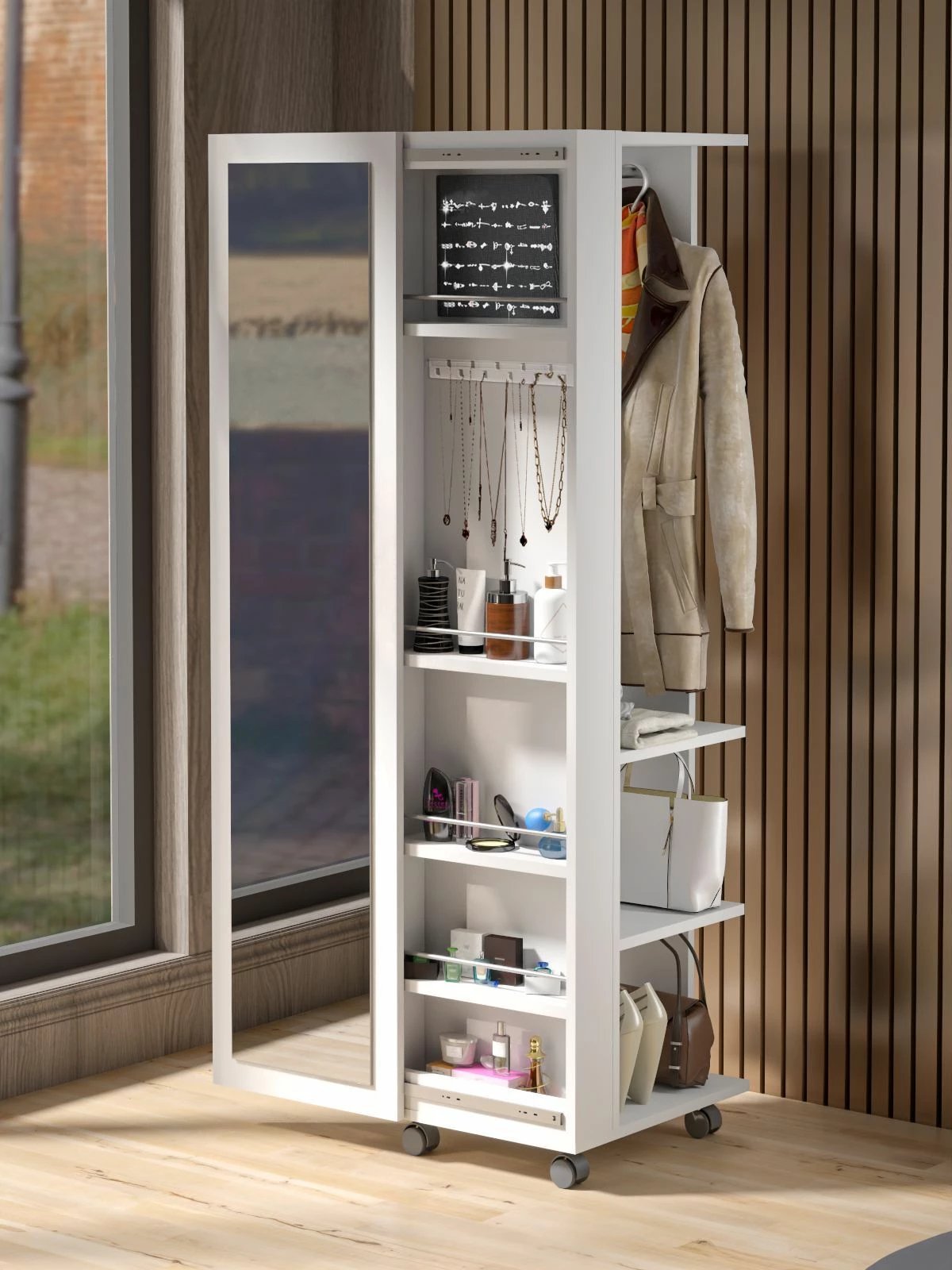 Dollap për stoli, Skye Decor, ngjyrë Atlantic Pine dhe e bardhë, Mirvela