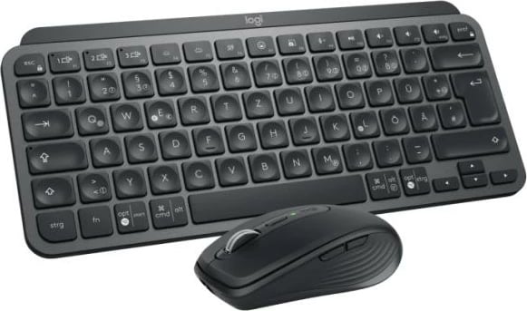 Set tastierë kompakte dhe maus Logitech MX Keys Mini Combo 920-011054 wireless Bluetooth Logi Bolt, me ndriçim, gri