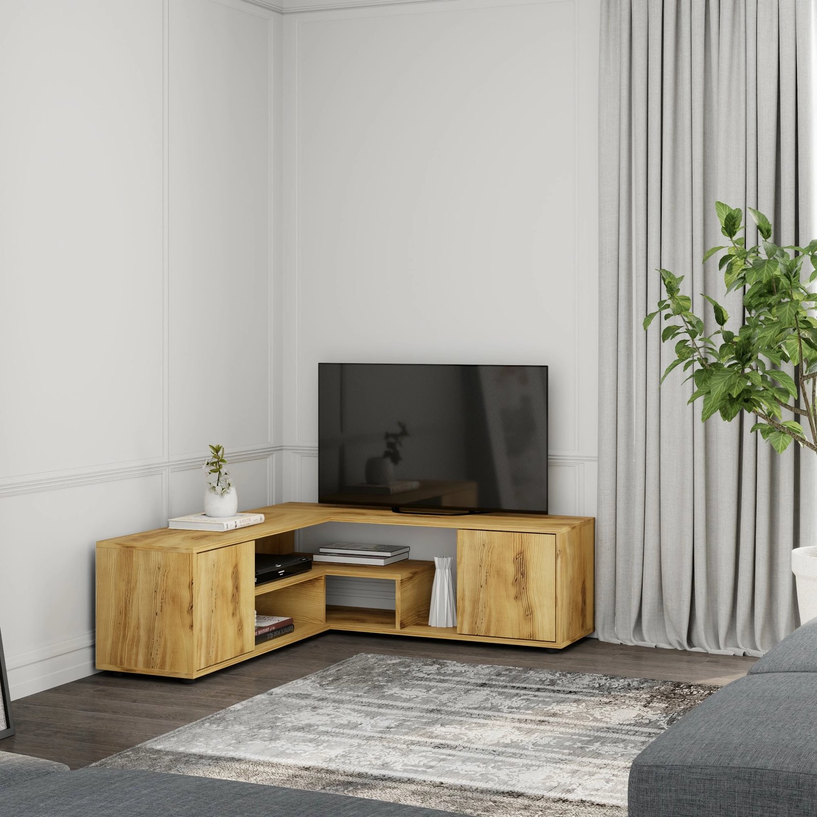 Komodë TV Hanah Home, ngjyrë lisi, Rosa