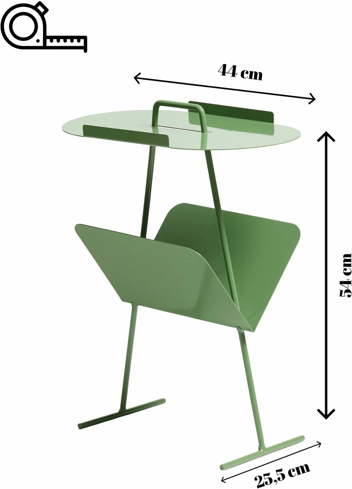Tavolinë anësore Skye Decor, ngjyrë matcha, Goddy