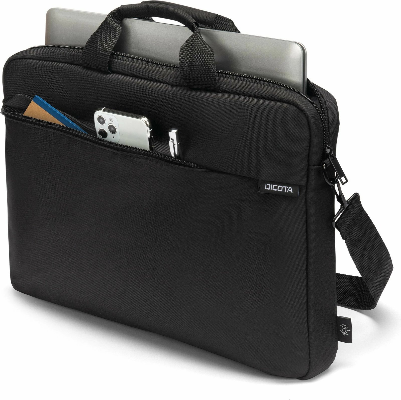 Kasë DICOTA D32092-RPET për laptop 16 inç, material i ricikluar, e zezë