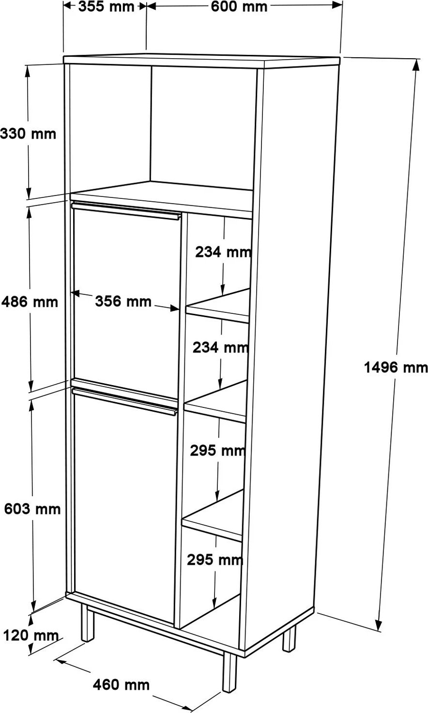 Dollap multifunksional, ngjyrë e bardhë, Skye Decor, On10B-W