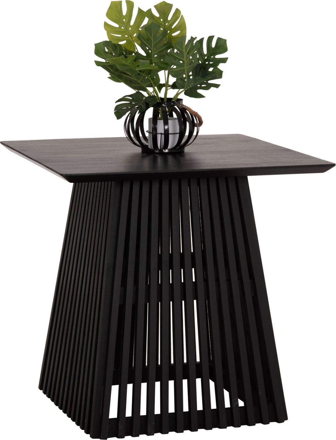 Tavolinë katrore ngrënieje FRANTZ, dru mindi, e zezë, 80x80x78cm