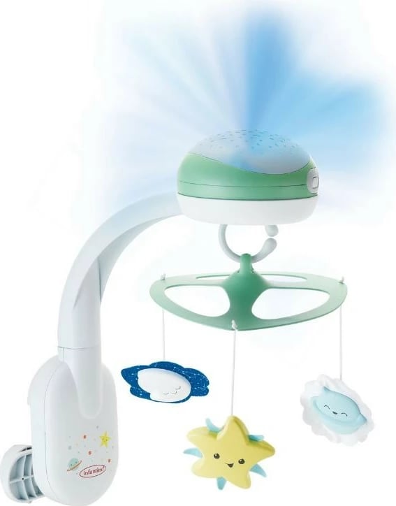 Karusel muzikor B-kids Infantino 3-në-1, projektor, plastikë, Blu/Gjelbër/E Bardhë/E Verdhe